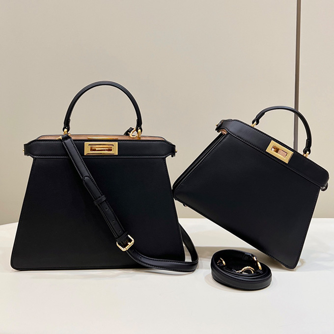 fendi peekaboo iseeu smooth leather medium top handle handbag